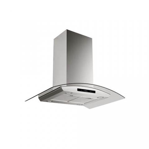 KITCHENCRAFT 90CM CURVE GLASS ISLAND HOOD| 3150i | SILVER