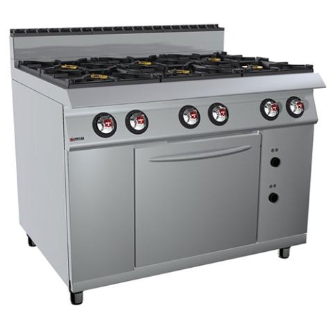 Offcar Gas Cooker | Industrial Cooker With 6 Burner + Oven - 90CBG16