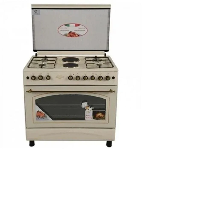 Royal 4 Gas Burner + 2 Electric Hotplate Standing Cooker RPG6942CC