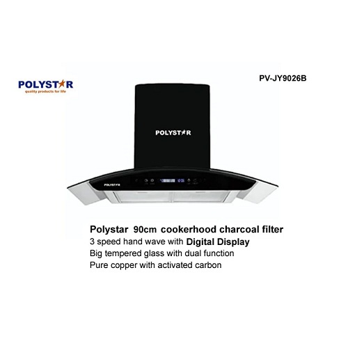 POLYSTAR 90CM COOKER RANGEHOOD, DIGITAL DISPLAY – PV-JY9026B