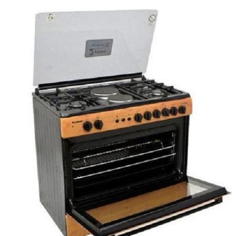 SCANFROST 90X60 (4+2) GAS COOKER WOOD FINISH | SFC9426NEF