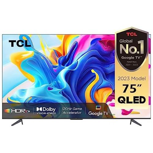 TCL 75 INCH TELEVISION 75C645 QLED 4K UHD SMART TV | GOOGLE TV | DOLBY ATMOS | DTS WITH 3D SOUND