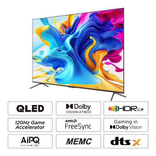 TCL 85 INCH TELEVISION 85C645 QLED 4K UHD SMART TV | GOOGLE TV | DOLBY ATMOS | DTS WITH 3D SOUND