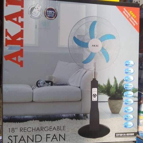 AKAI 18 INCHES RECHARGEABLE STANDING FAN-(N)