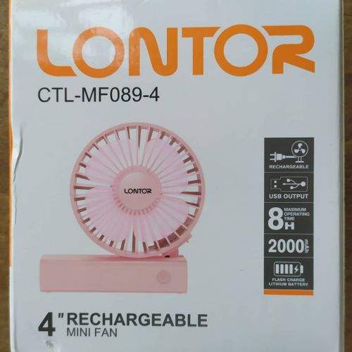 Lontor Rechargeable Mini Portable Hand fan With Inbuilt Power Bank (N)