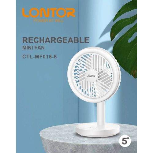 Lontor 5 Inch Portable Hangable Mini Fan With LED Light (N)