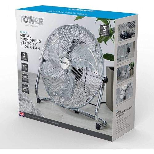 Tower | Metal High-Speed Velocity Floor Fan With Adjustable Tilt- (N)