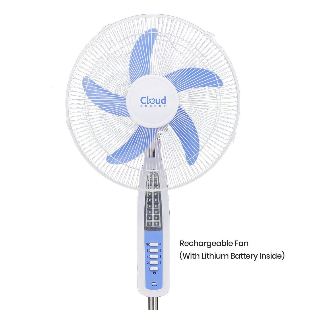 CLOUD ENERGY 16″ Inch Rechargeable Fan 