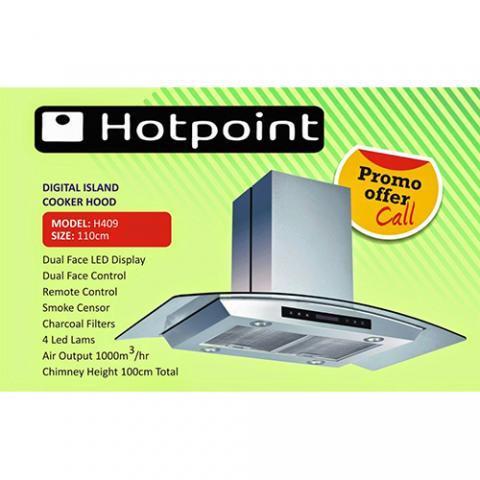 HOTPOINT 110cm DIGITAL ISLAND COOKER HOOD | H409