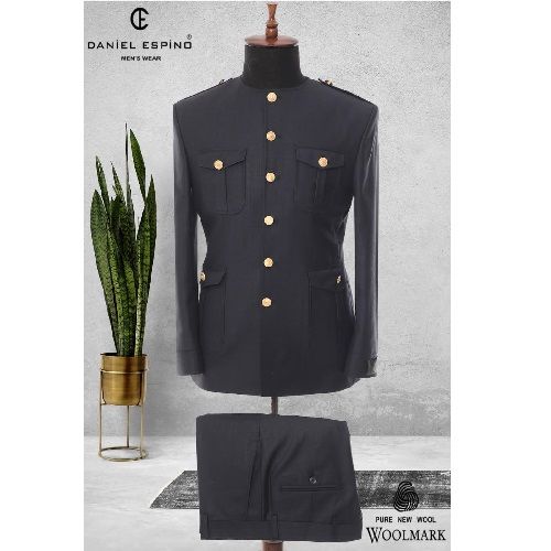 EXECUTIVE DARK GREY TURKEY SUIT WITH ROUND NECK AND GOLDEN BUTTONS| AVAILABLE IN ALL SIZES (DEFAS) (N)