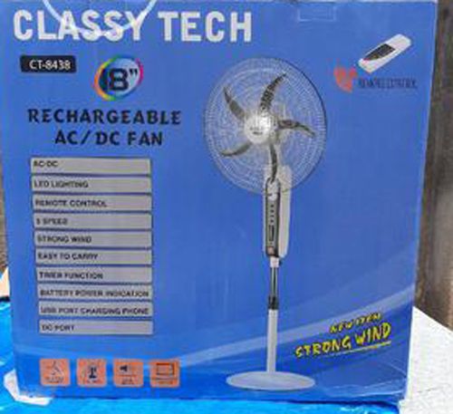 CLASSY TECH 18 INCHES RECHARGEABLE WITH REMOTE FAN CT-8438 (CRO)