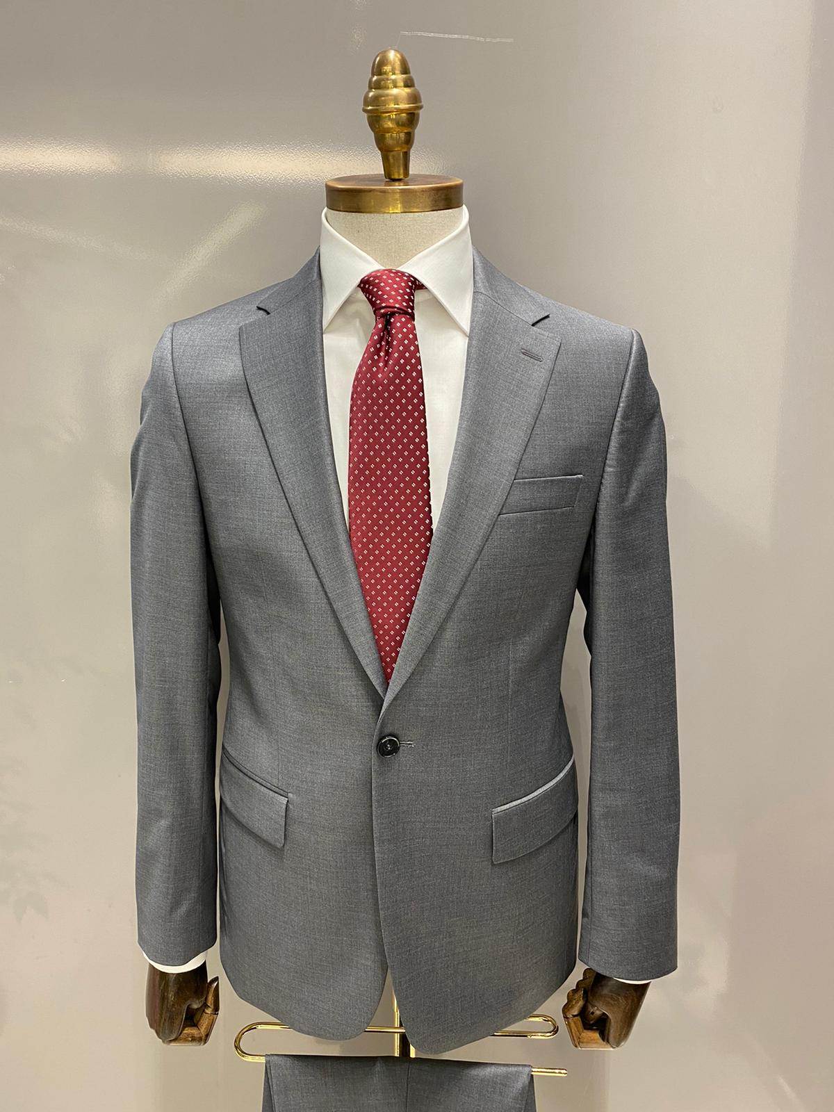 EXECUTIVE LIGHT GREY TURKEY SUIT WITH ONE BUTTON