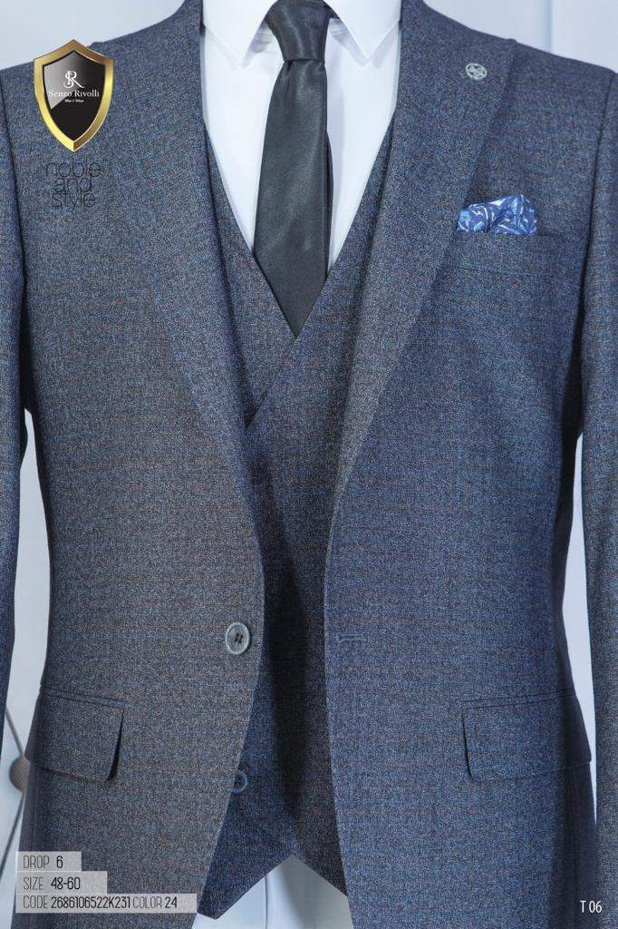 GREY TURKEY 3 PIECE SUIT WITH ONE BUTTON