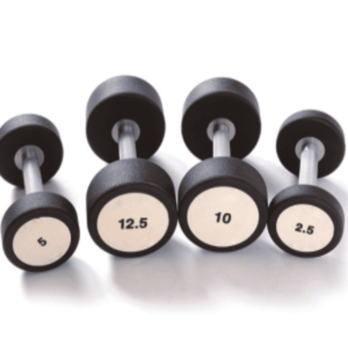 GATEGOLD FITNESS - Rubber dumbbell 5kg (pair)