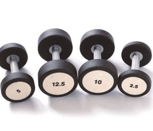 GATEGOLD FITNESS - Rubber dumbbell 25kg (pair)