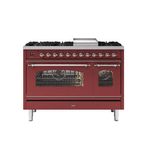 ILVE Gas Cooker | P12FNE3/SSC 120cm cooker 90cm + 30cm ovens and 6 gas burner top & Fry Top