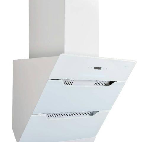 ZITALO ZH605 60CM WHITE SLANTED GLASS EXTRACTOR HOOD