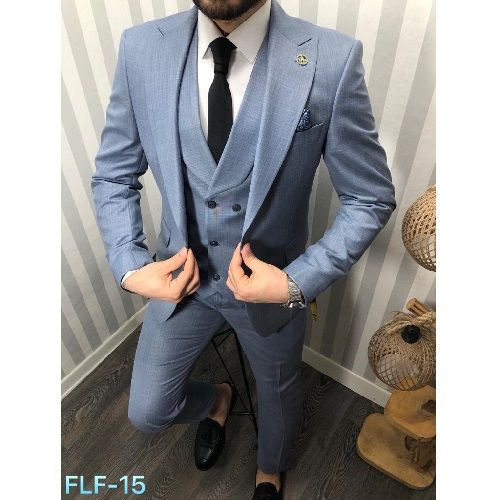 SKY BLUE TURKEY SUIT WITH ONE BUTTON | AVAILABLE IN ALL SIZES (DEFAS) (N)