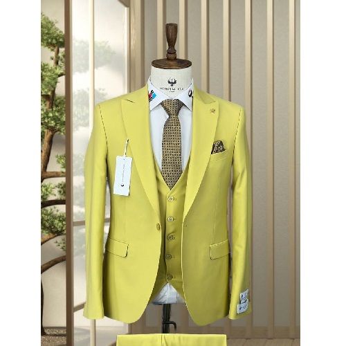 YELLOW TURKEY 3 PIECES SUIT WITH ONE BUTTON | AVAILABLE IN ALL SIZES (DEFAS) (N)