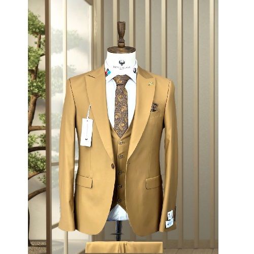 BROWN TURKEY 3 PIECES SUIT WITH ONE BUTTON | AVAILABLE IN ALL SIZES (DEFAS) (N)