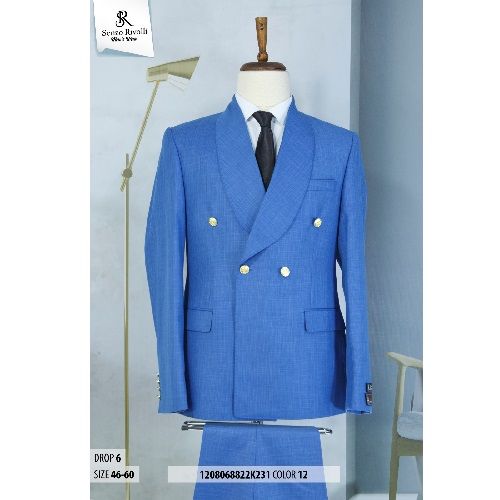 EXECUTIVE LIGHT BLUE BREASTED TURKEY SUIT WITH GOLDEN BUTTONS | AVAILABLE IN ALL SIZES (SWNL) (N)