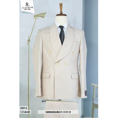 EXECUTIVE CREAM BREASTED TURKEY SUIT WITH GOLDEN BUTTONS | AVAILABLE IN ALL SIZES (SWNL) (N)