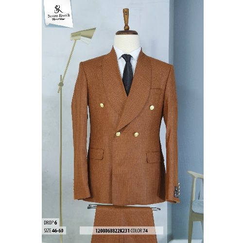 EXECUTIVE DARK BROWN BREASTED TURKEY SUIT WITH GOLDEN BUTTONS | AVAILABLE IN ALL SIZES (SWNL) (N)