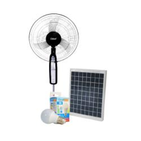 CLOUD ENERGY 16 Inch Rechargeable Solar Fan (With 20W Solar Panel And Free Bulb) 