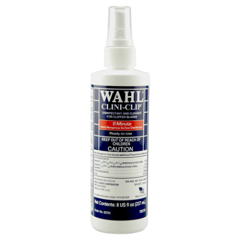 WAHL CLINI-CLIP CLIPPER BLADE CLEANSER & DISINFECTANT SPRAY 8 OZ -03701 (NN)