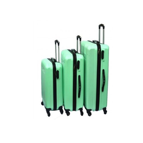 4 wheel ABS Woman Luggage Travel Bag Rolling Luggage (green) (BETH)