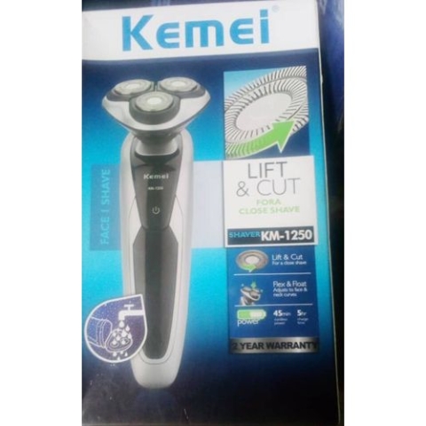 KEMEI SHAVER LEFT & RIGHT RECHARGEABLE HAIR CLIPPER KM1250 (NDU)