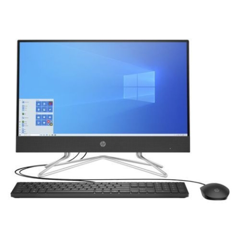HP Desktop Computer | 22 Inch All-in-one 22-df1003nh Bundle PC, Touch Screen, Windows 10 Home Single Language 64-Free Upgrade to Windows 11, Intel Core TM i3 4GB RAM, 1TB HDD FHD Black colour - 4S956EA