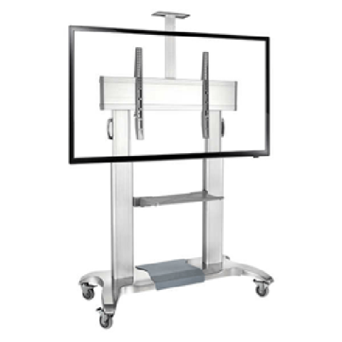 Video Conferencing Equipment Floor Stand for 60″-100″ Screen With Camera Tray and Codec Shelf