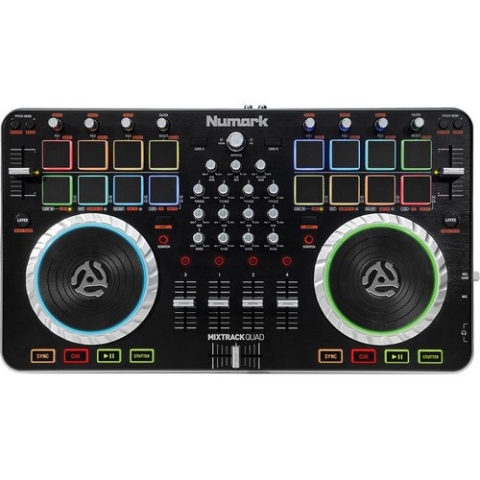 NUMARK MIXTRACK QUAD SMALL 4 CHANNEL DJ CONTROLLER WITH 1/0
