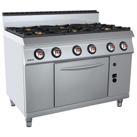 Offcar Gas Cooker | Industrial Cooker With 6 Burners + Oven - 70CBG16