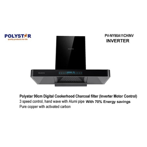 Polystar 90cm Cooker Hood with Digital Touch Display | PV-NY90A11CHINV