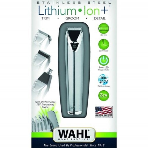 WAHL Lithium Ion Stainless Steel Trimmer, 3pin - 09818-127