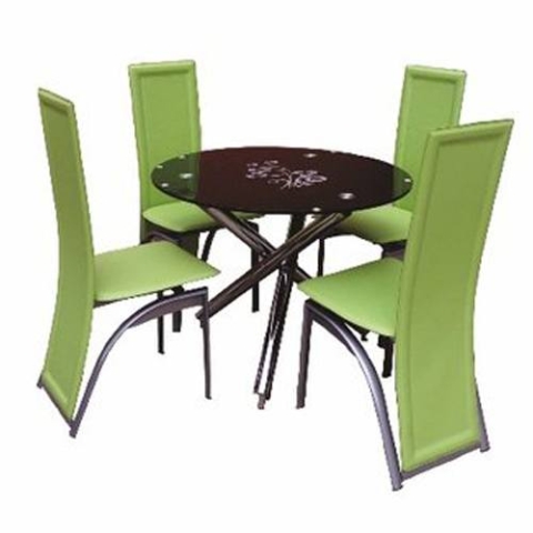 Dining Table Set with 4 Chairs (Lemon Green)