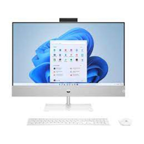 HP Desktop Computer | 27 Inches Pavilion 27-d1046nh Bundle PC, Widows 10 Home, Intel CoreTM i5, 8GB RAM, 2TB HDD, USB White Wireless Keyboard & Mouse Combo, FHD White Colour - 4S961EA