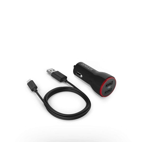 Anker 24W PowerDrive 2 |B2310012| Dual USB Car Charger + 3ft Micro USB