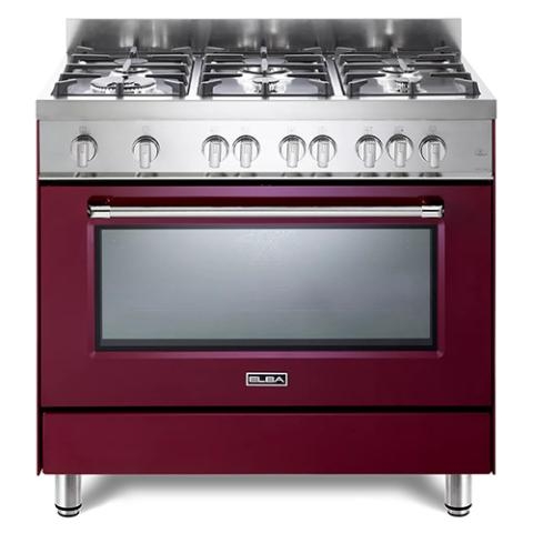 Elba Gas Cooker | 90cm 6 Gas Burners + Gas oven -EX966FG NG - Red Colour