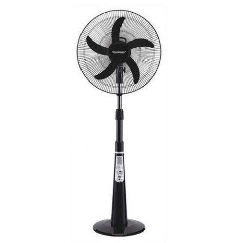 Century | 16 Inches Rechargeable Fan+Remote+LED Light -BLACK-(N)