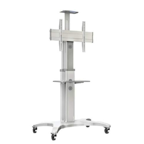 Video Conferencing Equipment Floor Stand for 45″-70″ Screen With Camera Tray and Codec Shelf