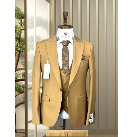 BROWN TURKEY 3 PIECES SUIT WITH ONE BUTTON | AVAILABLE IN ALL SIZES (DEFAS) (N)
