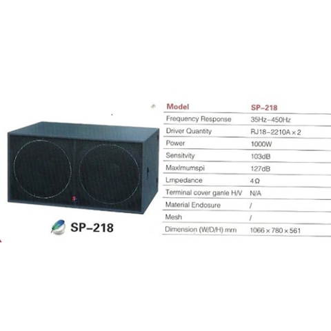 Sound Prince Speaker SP-218 Double Sub-woofer – Pair