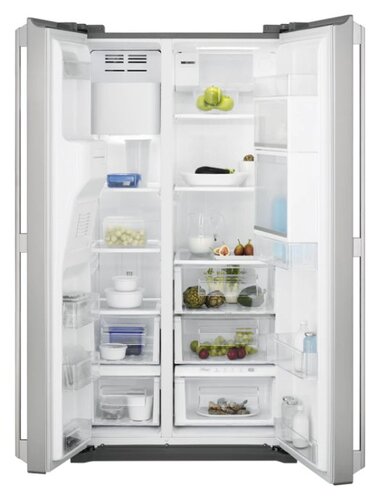 Electrolux Refrigerator | 91cm, 608 Litres, 178 Height, Electrolux EAL6142BOX Anti-fingerprint Fridge-Freezer, Side By Side Door In Stainless Steel Colour