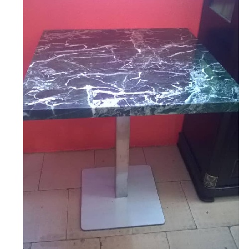 QUALITY DESIGNED BLACK &  WHITE SQUARE MARBLE TOP TABLE & SQUARE BASE - AVAILABLE (JAFU)