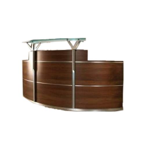 Crescent Reception Desk (Glass top)