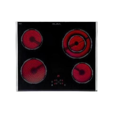 Elba Cooker Hob | Vitro Cooker Hob E345-005SS 60cm with 4 Hi-Light Zones and Auto-Safety Off 