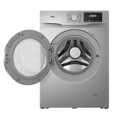 TCL WASHING MACHINE | TCL F608FLS 8KG Front Load Automatic Washing Machine Inverter| Silver Colour